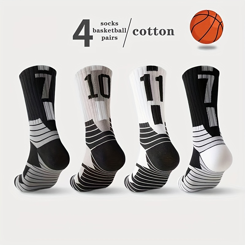 4 Pares De Calcetines De Baloncesto Deportivos Transpirables