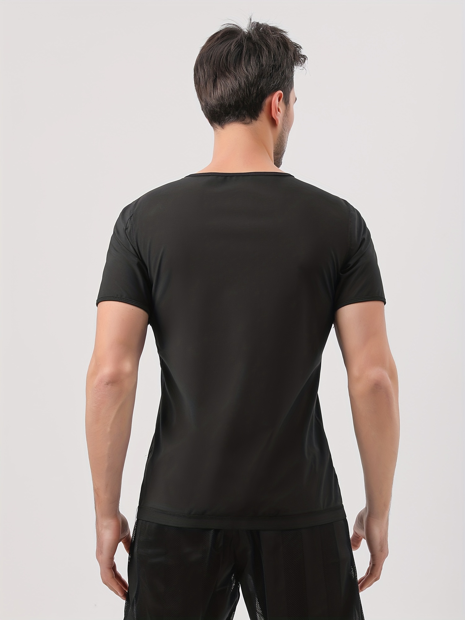 T-shirt de sauna de compression pour hommes, chemise amincissante  extensible pour l'entraînement en salle de sport - Temu France