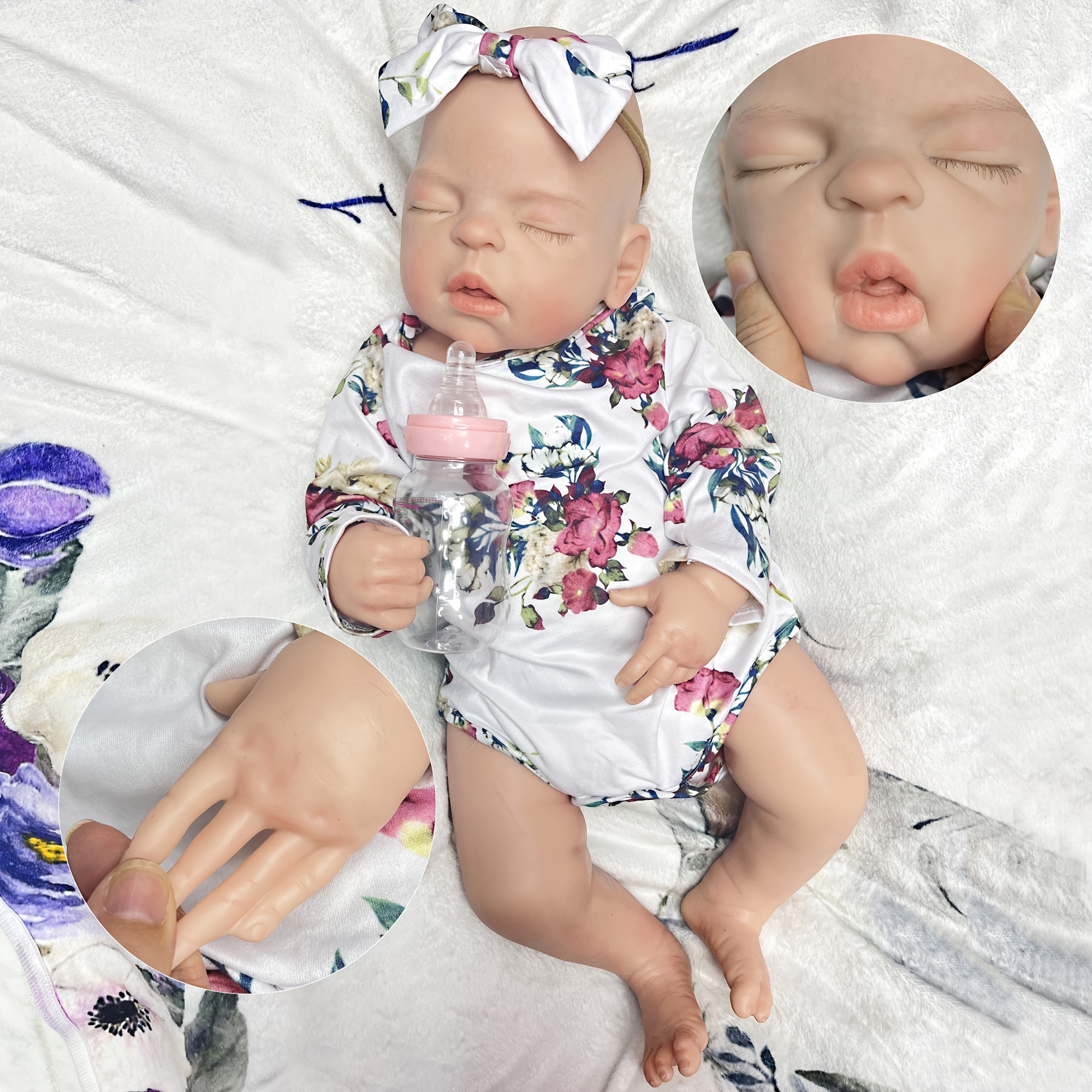 22 Inch/55cm All Silicone Big Sleeping Girl Reborn Doll - A Lifelike Full  Body Soft Solid Silicone Newborn Baby Doll Perfect for Collection Gift  Halloween/Thanksgiving Day/Christmas gift