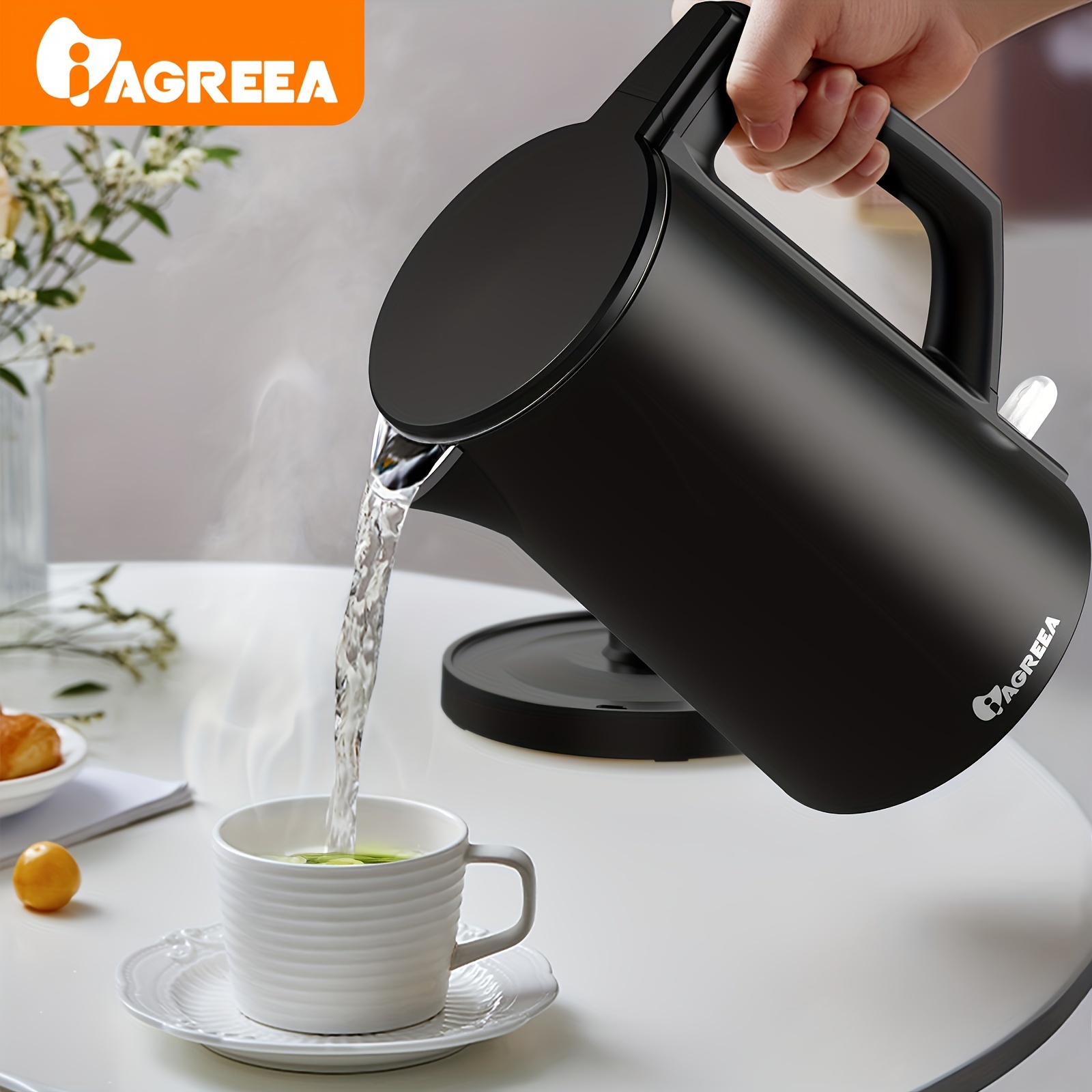 Electric Gooseneck Kettle 100% Stainless Steel BPA-Free Tea Kettle, Electric  Pour Over Coffee Kettle Pot Portable Cordless Teapot with Auto Shut-Off  Protection, 1000 Watt, 0.8L 
