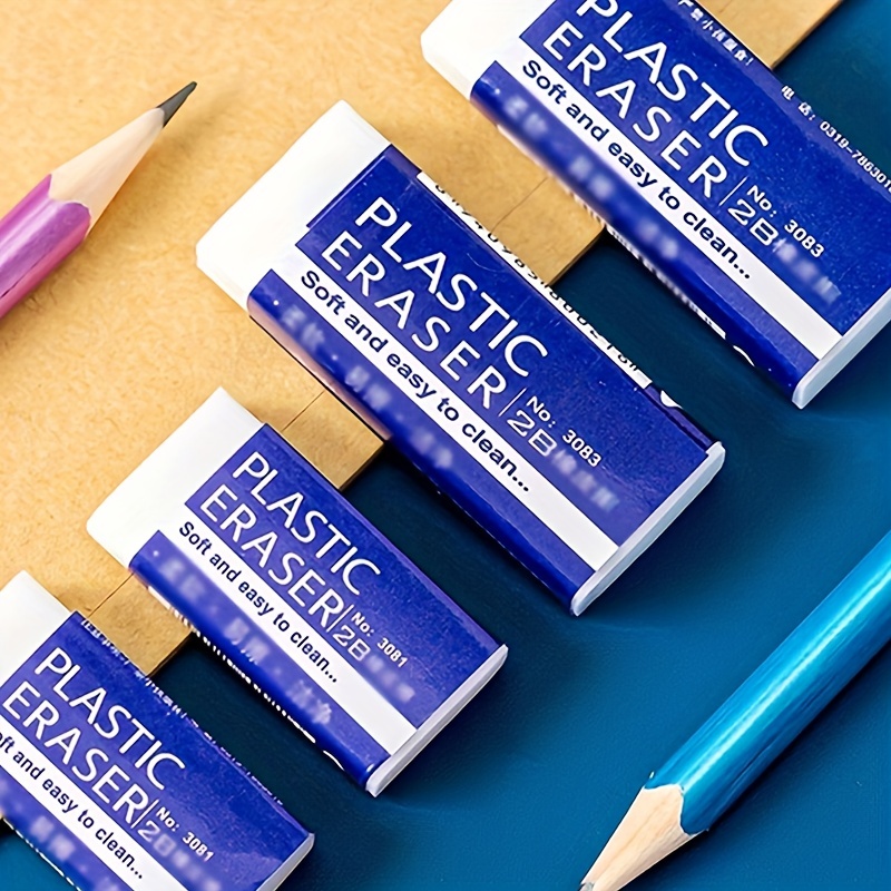 White Erasers Soft Rubber 2b Pencil Eraser For School - Temu