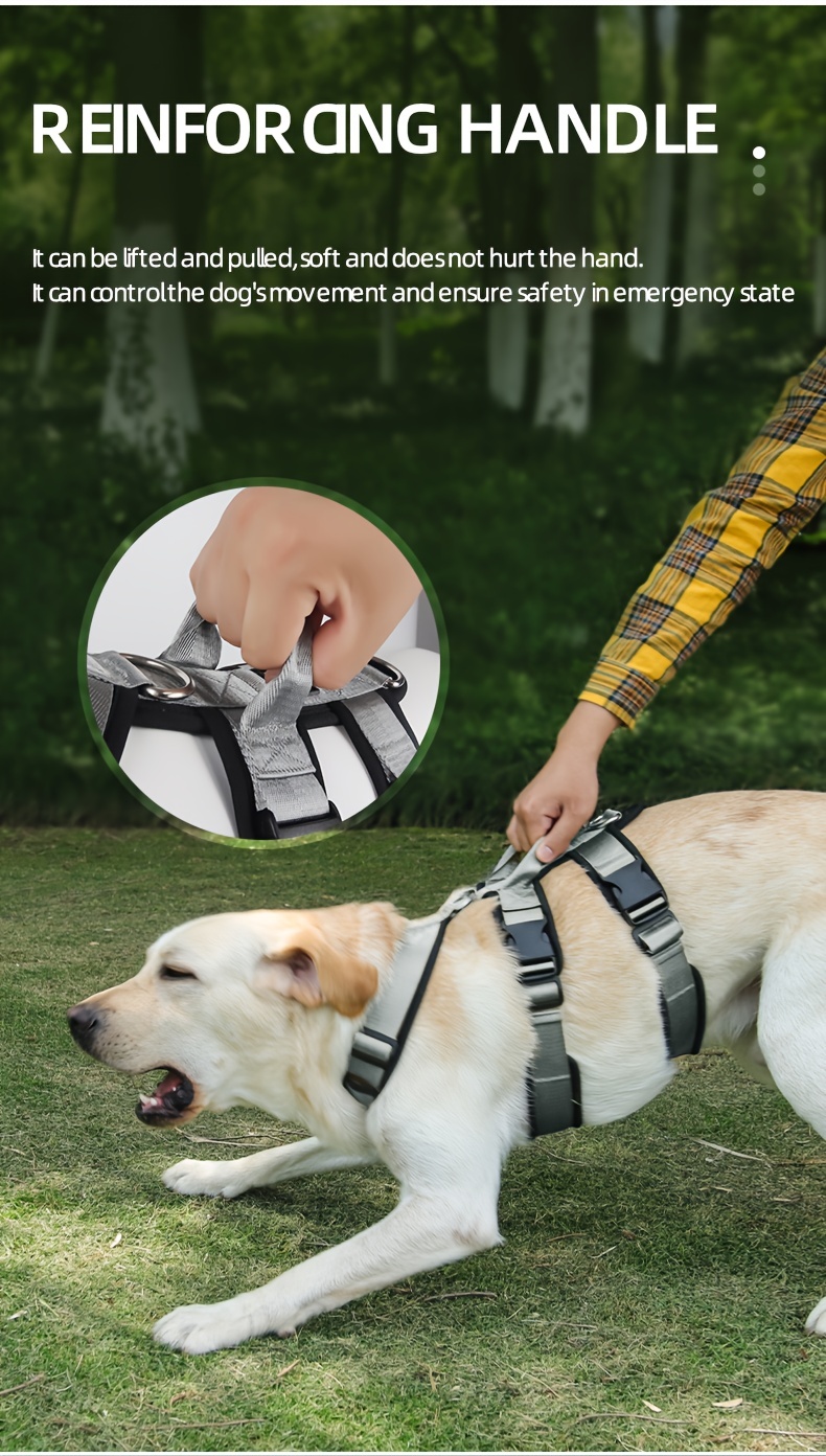 pet towing rope anti breakaway dog chest strap dog harness suitable for large and medium dogs adjustable outdoor walking explosion proof dog vest rope details 6