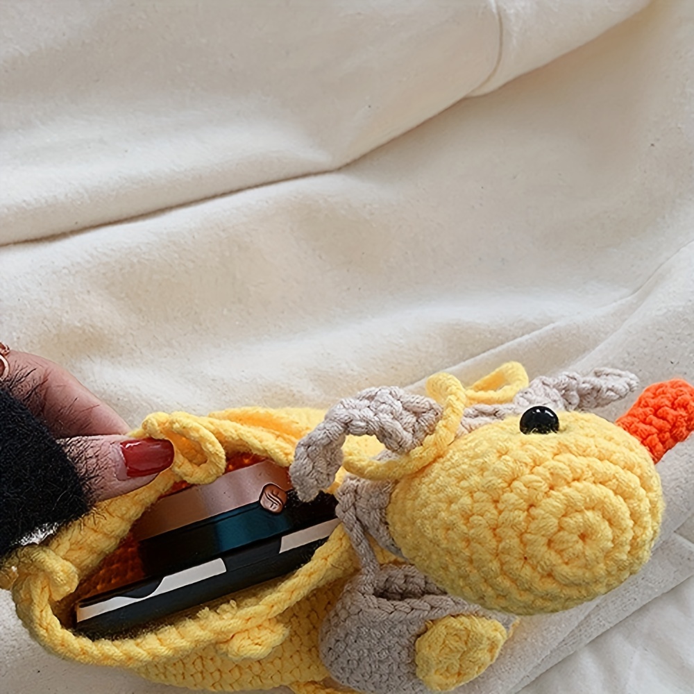 Cartoon Knit Duck Shoulder Bag for Kids