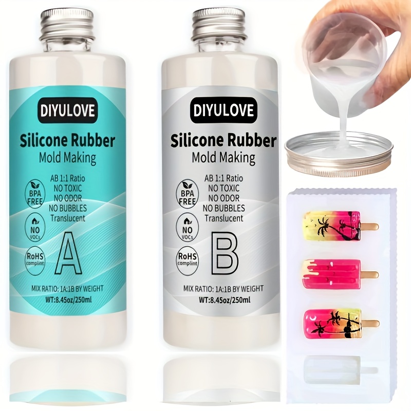 New super Silicone Mold Making Kit Rubber Resin Liquid Molds Clear Epoxy  Casting