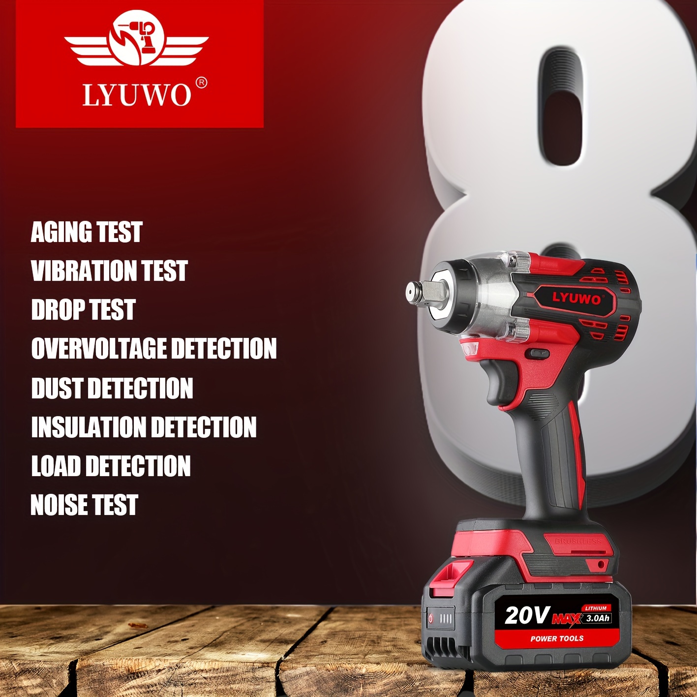 Javn 340n.m Electric Impact Wrench 20v Brushless Wrench - Temu