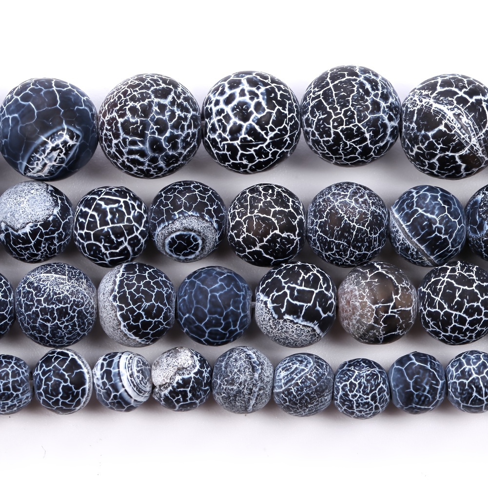 Natural Black Stone Beads Round Loose Beads For Jewelry Making DIY  Bracelets Accessories 4-12MM