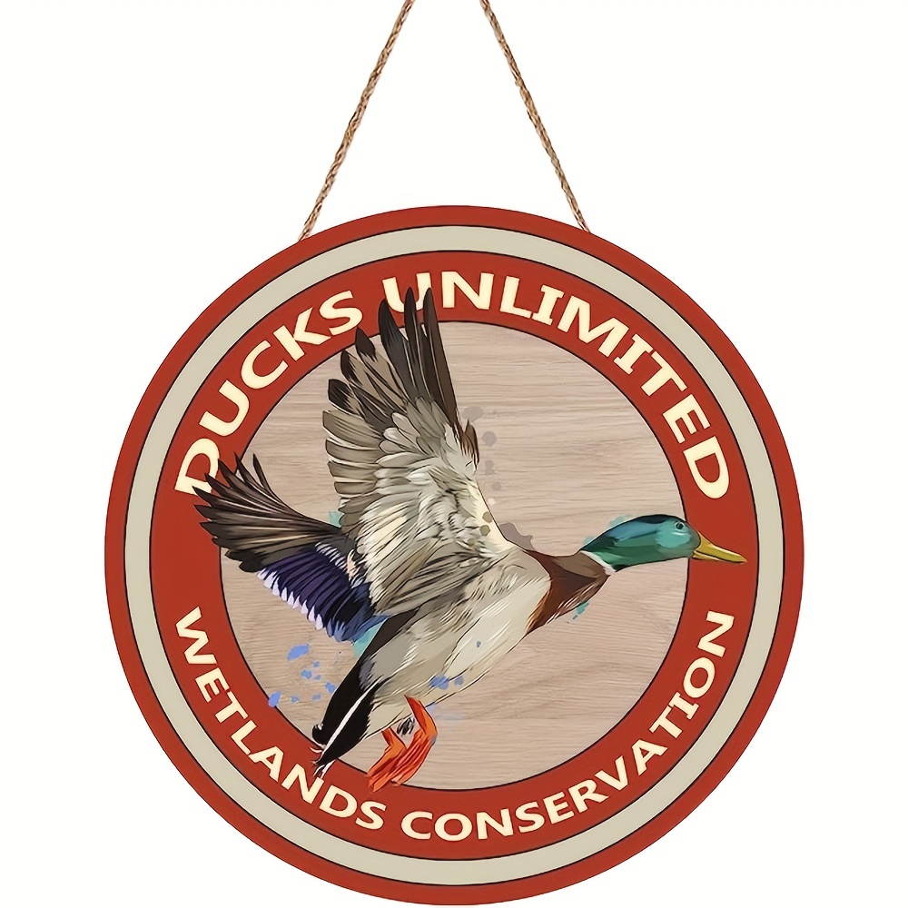 Nostalgic Rustic Ducks Unlimited Wood Sign Natural Wood Wall