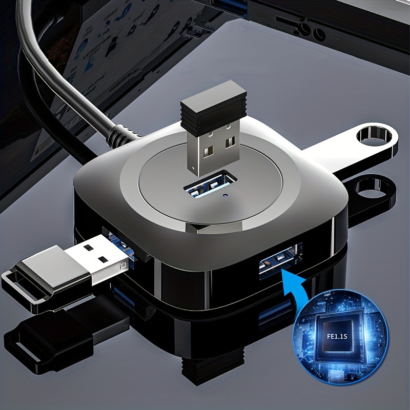 1pc 4-ports / 7-ports USB3.0/2.0 HUB Port Adapter 120cm/47.24inch USB Dock  For Desktop PC Laptop Keyboard And Mouse U Disk Reader Multi-port Adapter