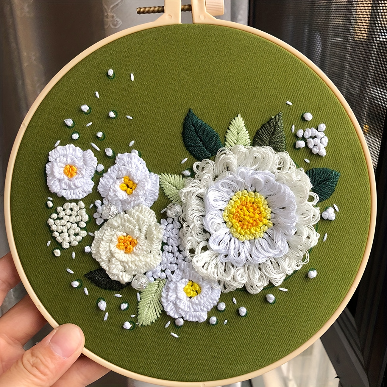 Flowers Series Embroidery Kit English Instruction Book Diy - Temu