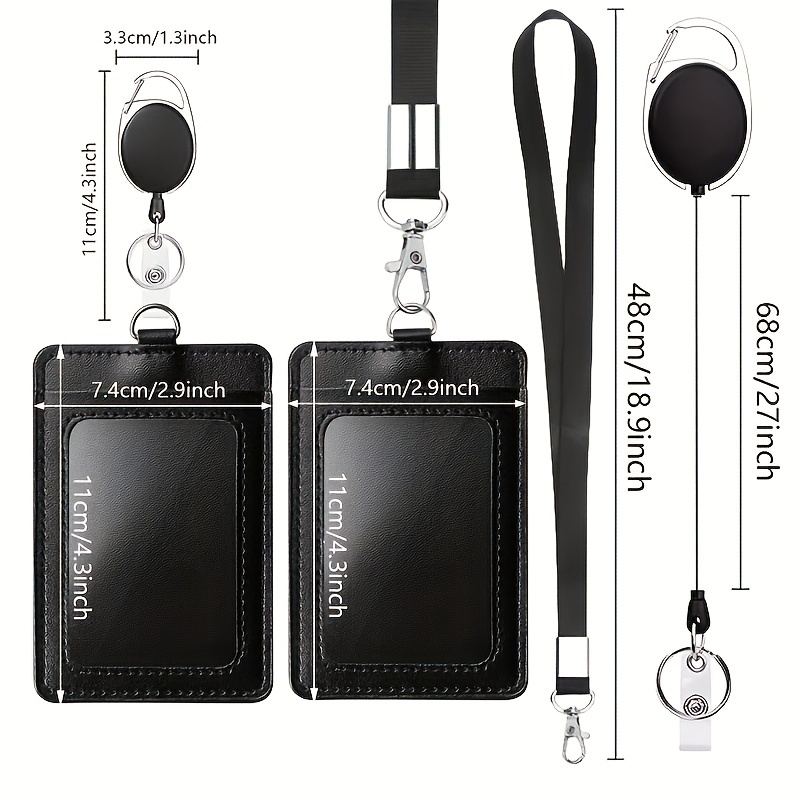 Employee ID Card Cover with Easy Pull Buckle Lanyard