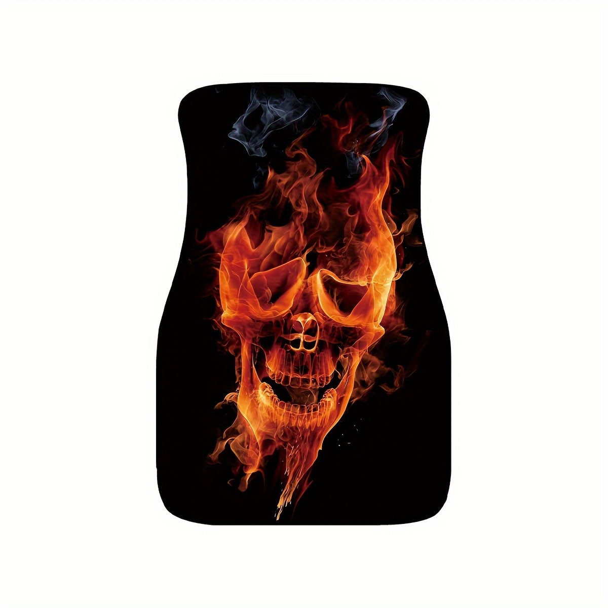 Fire Skull Printed Halloween Christmas Series Non slip Car - Temu