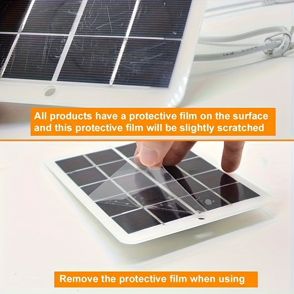 1pc solar portable charging panel outdoor waterproof solar usb charger is suitable for outdoor travel and camping mobile power mobile phone charging bank flashlight fan details 5