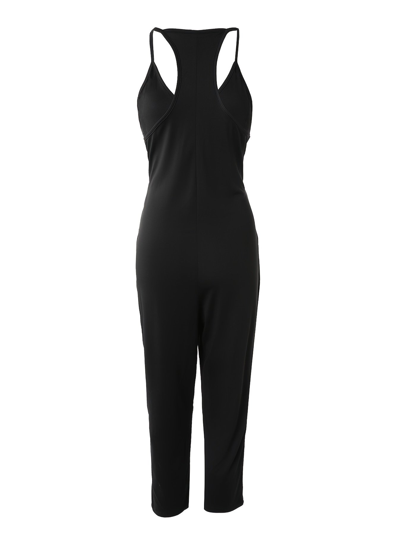 Plus Size Sexy Jumpsuit Women s Plus Plain V Neck Slight Temu