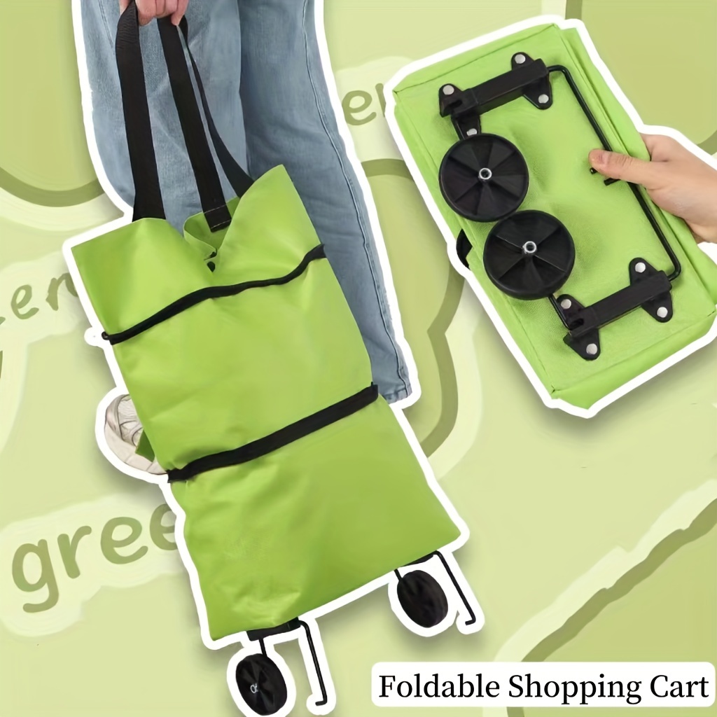  Carrito de la compra plegable, pequeño carrito de utilidad,  carro portátil para compras, equipaje, oficina, carrito de compras vertical  (color: rueda de rodamiento) : Productos de Oficina