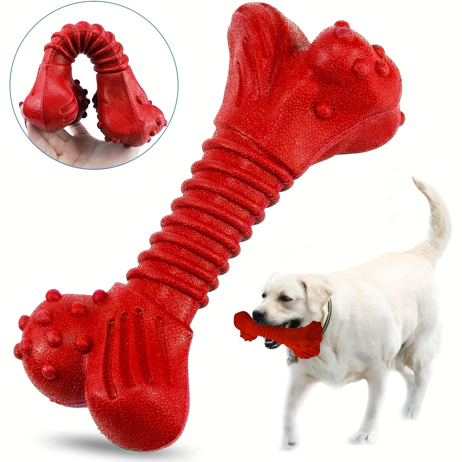 Dog Chew Toy For Large & Medium Dogs, Rubber Treat Dispensing Toy For  Aggressive Chewers, Interactive Slow Feeder Tough Puzzle Toys Teeth  Cleaning - Temu
