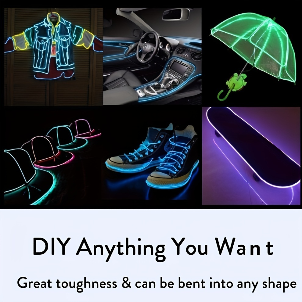 1pc Câble El Wire Glow Led Neon Noël Danse Party Diy - Temu Canada