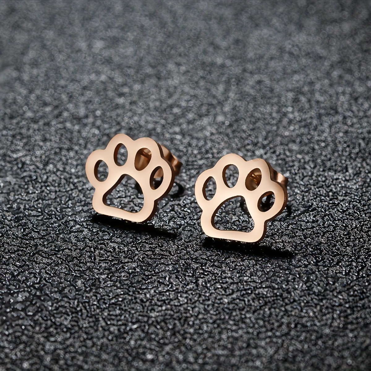 Dog paw clearance stud earrings