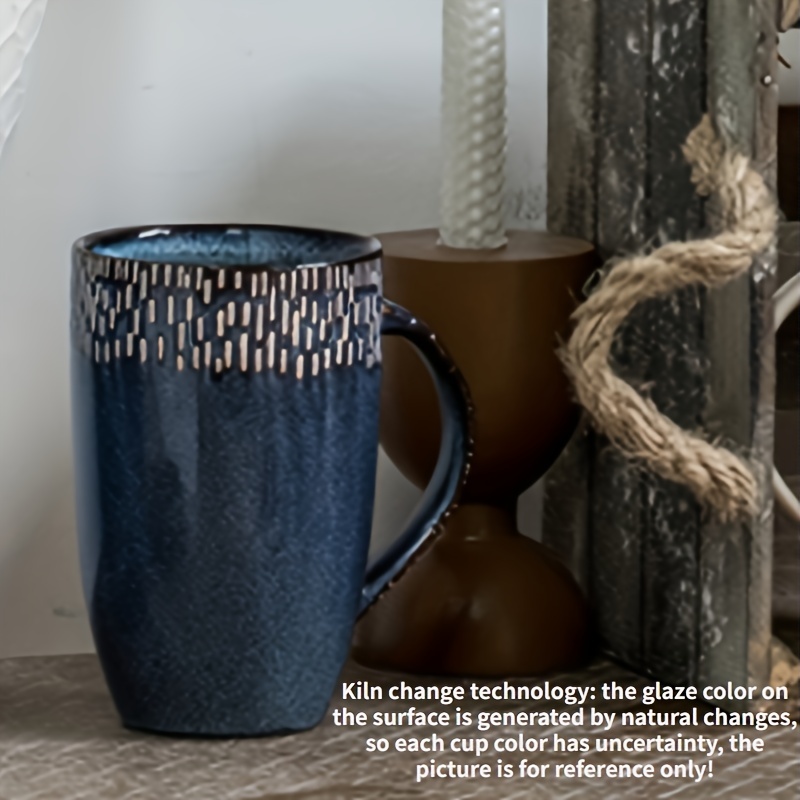 ZHOUMADE Tasse Ceramique Tasse The Grand Mug 600ml, Faite à la main, pour  le bureau et la maison, grande poignée, facile à tenir, passe au  micro-ondes et au lave-vaisselle (noir) : 