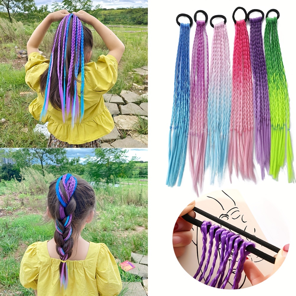 405 Pcs Hair Beads Kit for Girls Kids Hair Braids Including 200 Pieces  6x9mm Plastic Colorful Hair Beads 200 Pcs Elastic Rubber Bands 5 Pcs Quick