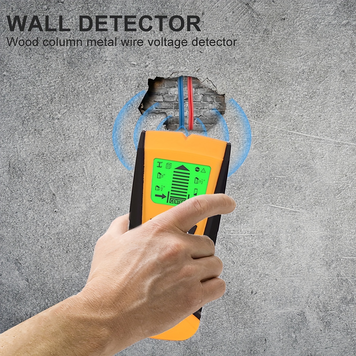  Detector de metales 3 en 1, buscador LCD, probador de pared,  profundidad de detección de pernos portátil, pared de jardín de madera para  pared de sensor de pared de patio trasero