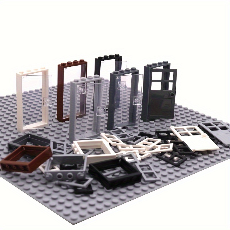 

Assembled Parts 60596 60623 1x4x6 Door And Window Set, Transparent Diy House Construction Building Block Toys, Compatible No. 60594 60603 60608