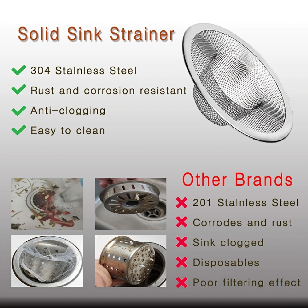 Sink Strainer Kitchen and Bathroom Drain (5.5cm,7.5cm.11.5cm)