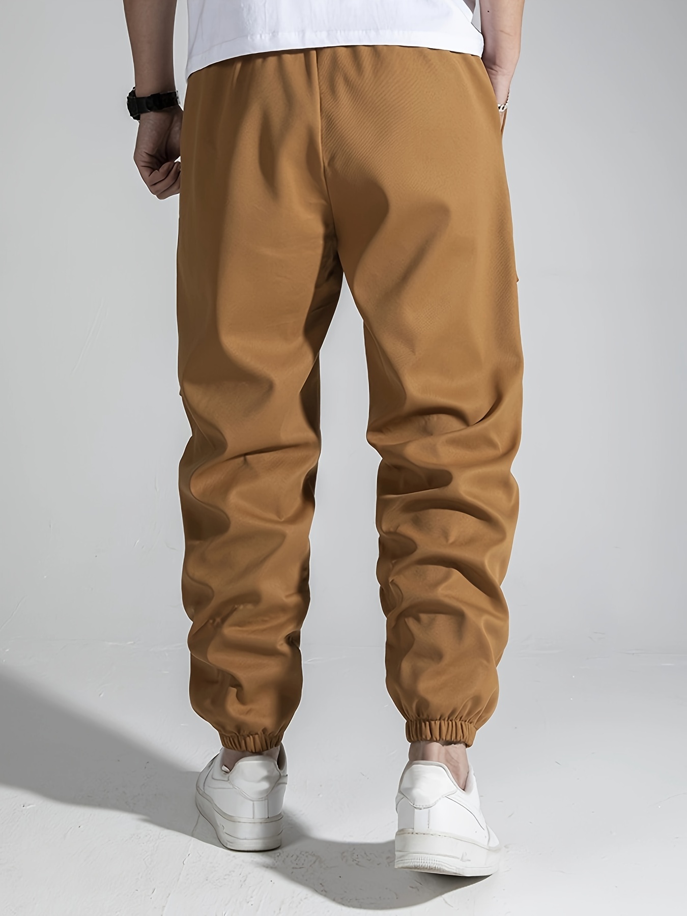 Men's Loose Solid Cargo Joggers Pockets Active Breathable - Temu