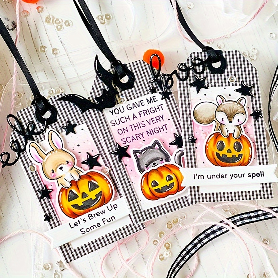 2 Pcs Halloween Die Cuts for Card Making and Scrapbooking, Metal