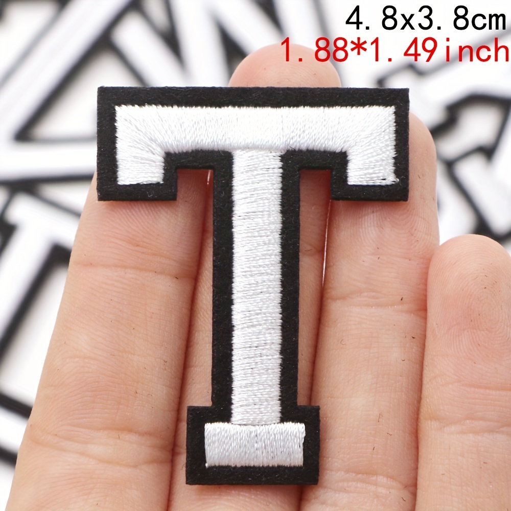 White Small Letter Patch Patches Iron on / Sew on Alphabet Embroidery  Clothes 