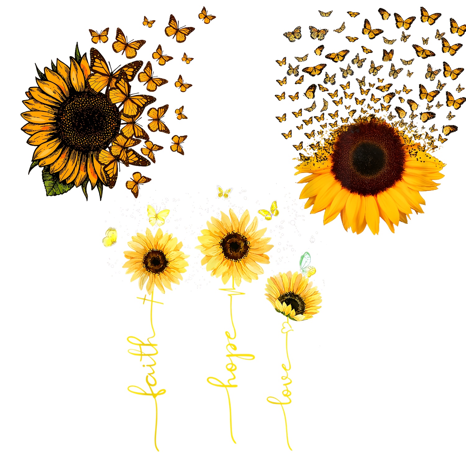 Sunflower Butterfly Sticker