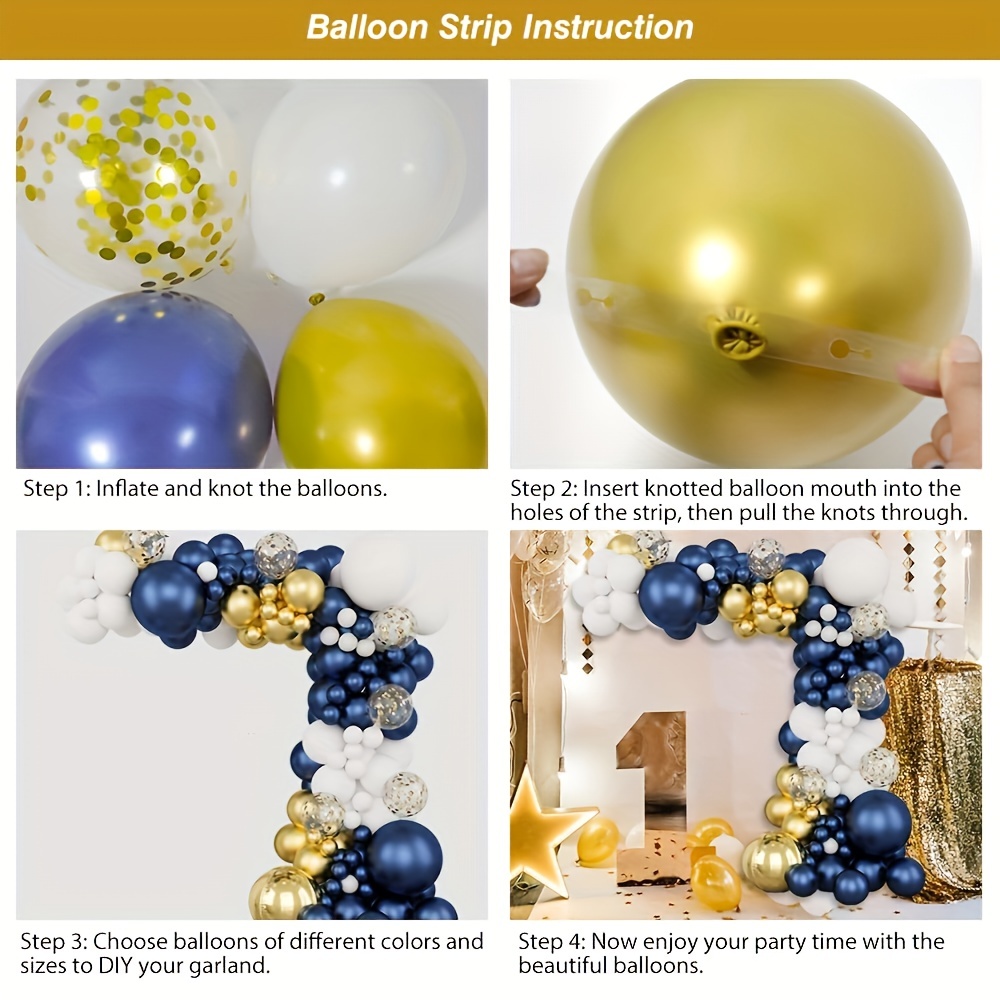 Blue Balloon Arch Kit Blue Golden Balloons Arch Garland Kit - Temu