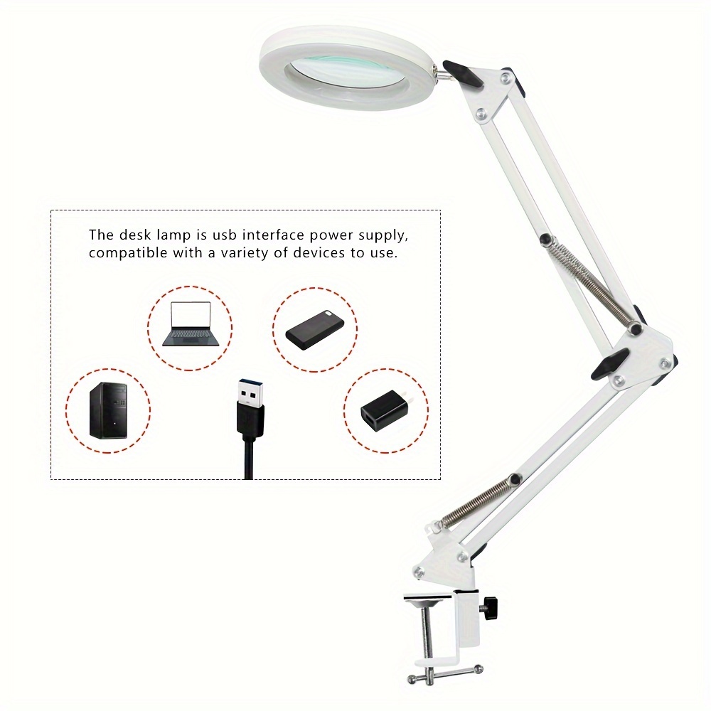Led Magnifying Table Lamp 5x/8x Magnification Adjustable - Temu