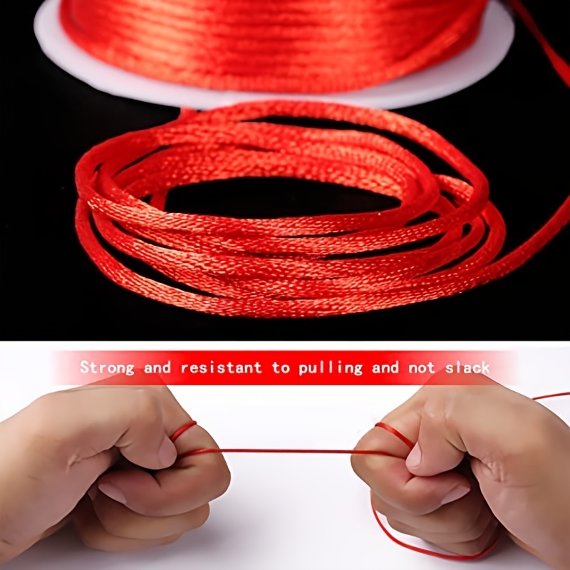 TONIFUL 1mm x 100 Yards Red Nylon Cord Satin String for Bracelet Jewelry  Making Rattail Macrame Waxed Trim Cord Necklace Bulk Beading Thread  Kumihimo