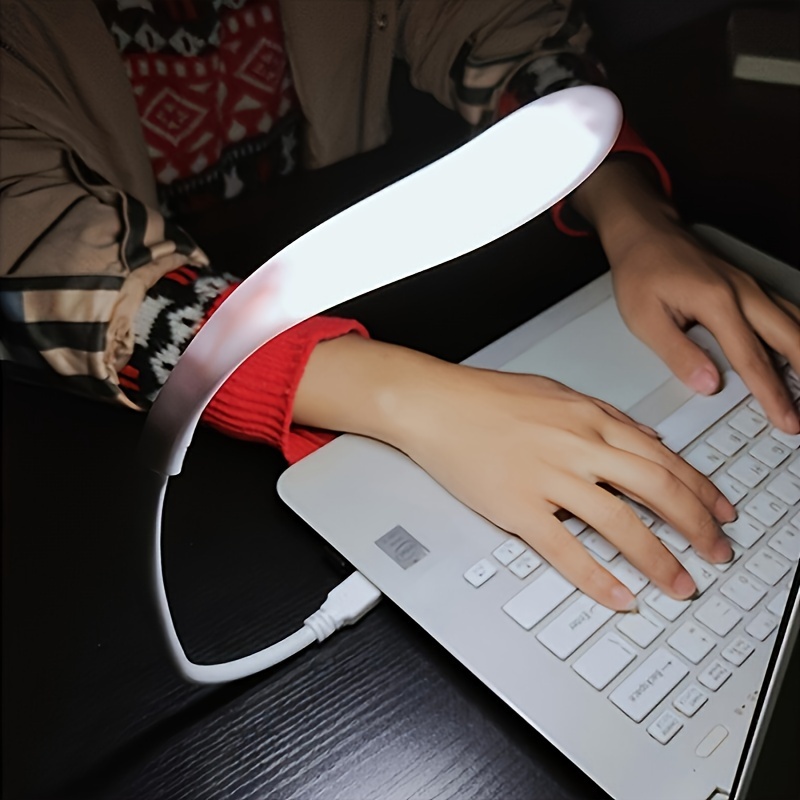 BLANC-Lampe LED USB avec prise d'alimentation pour ordinateur portable,  petite lampe de lecture ronde pour Pr