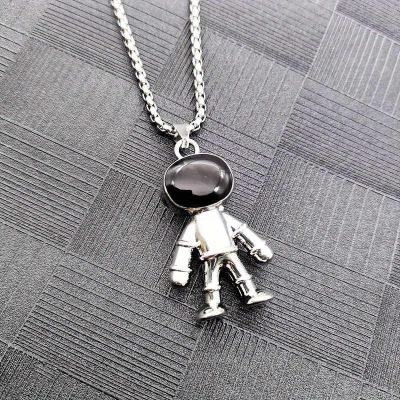 Men Magnetic Necklace Spaceman Astronaut Pendant Women Minimalist