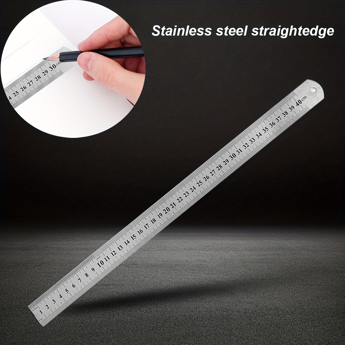 Stainless Steel Straight Ruler Metal Long Ruler Double sided - Temu Germany