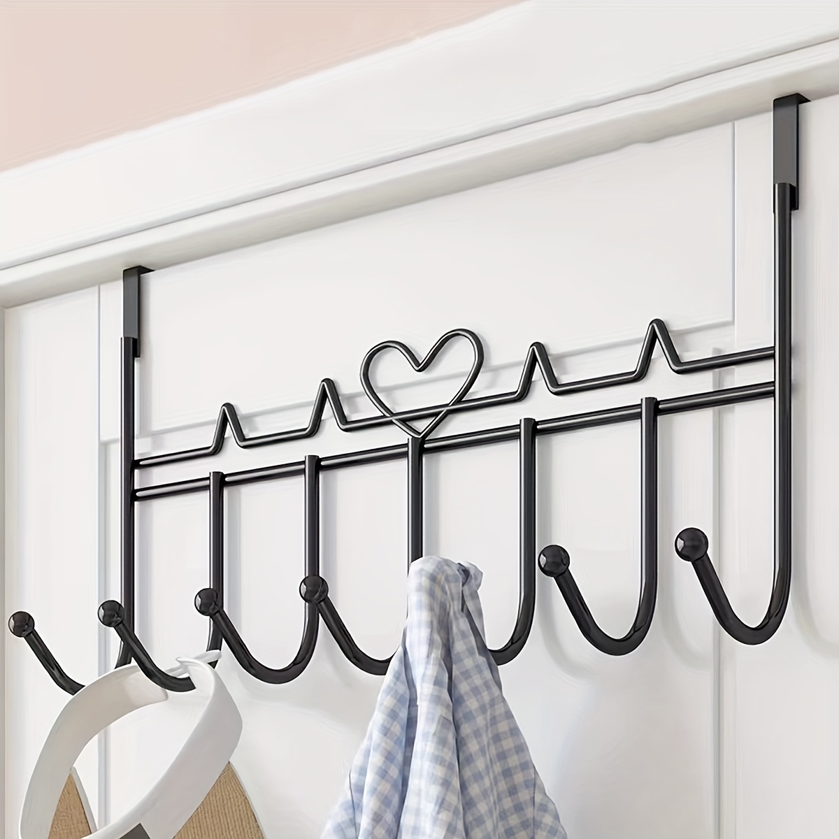 7 Hook Door Organizer Rack Perfect Hanging Towels Clothing - Temu