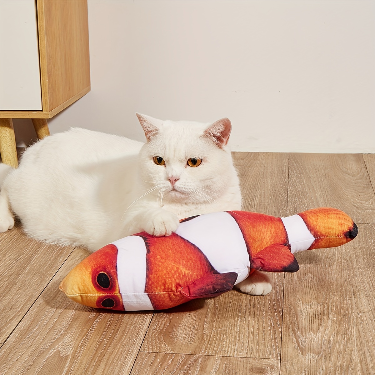 Interactive Plush Cat Toy Colorful Ribbon Fish Shape Keep - Temu