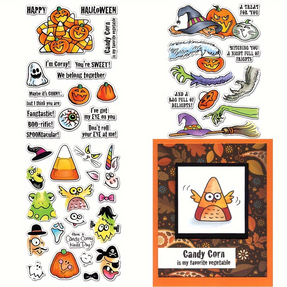 1pc 2023年ハロウィンコレクションクリアシリコンスタンプ透明な