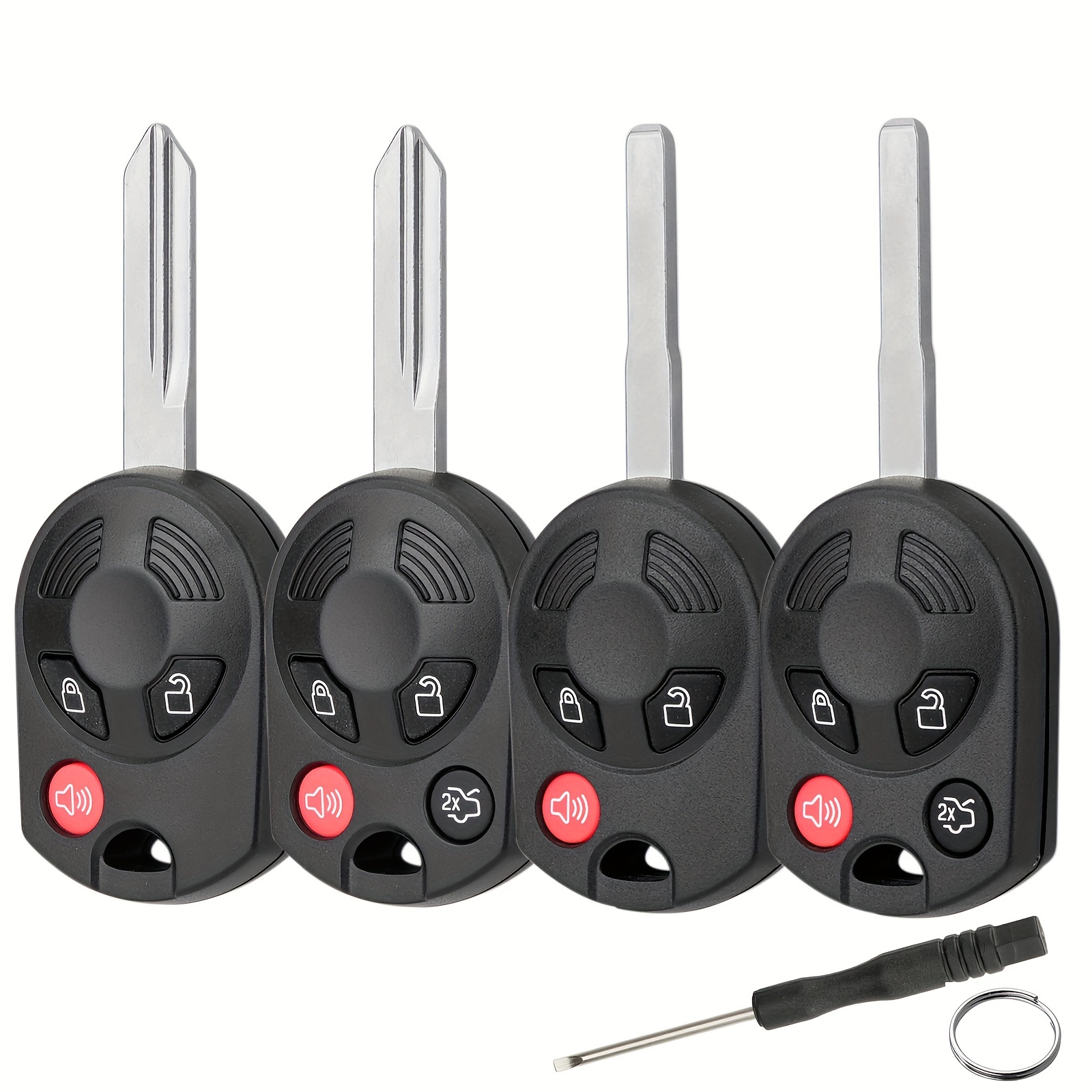 Car Key Fiber Texture Autoschlüssel-Schutzhülle für Honda  4-Knopf-Elektrotür (rot)
