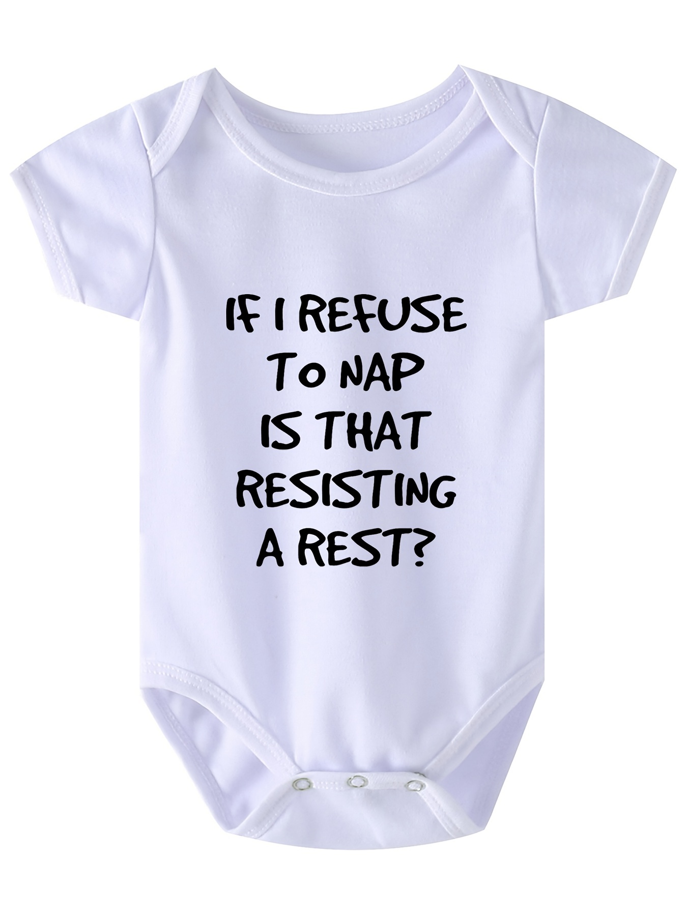 Baby Boys Casual Cute Short Sleeve Onesie With If I Refuse To Nap Is ...