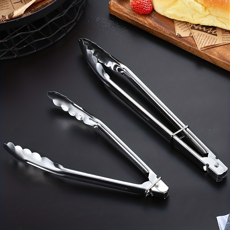 Stainless Steel Kitchen Tong, Non-stick Clip Heat Resistant Bread Steak  Clamp Heavy Duty Stainless Steel Bbq Tongs Ideal For Cooking And Bbq,  Kitchen Utensils, Outdoor Camping Picnic, Cookware Barbecue Tool Accessories  