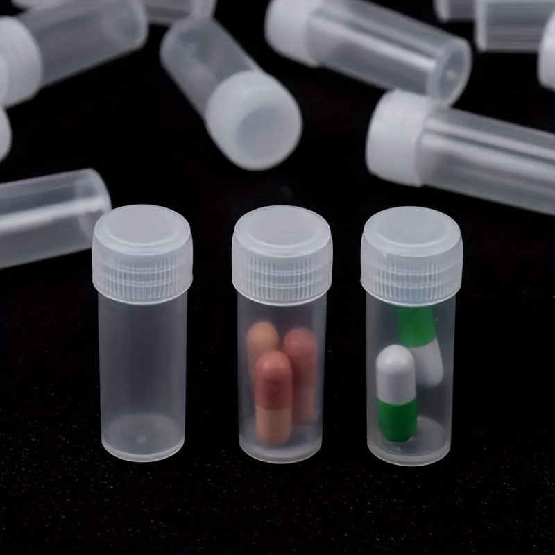 20Pcs 5ml Plastic Bottle Vials Medicine Pill Liquid Storage Contai;;^