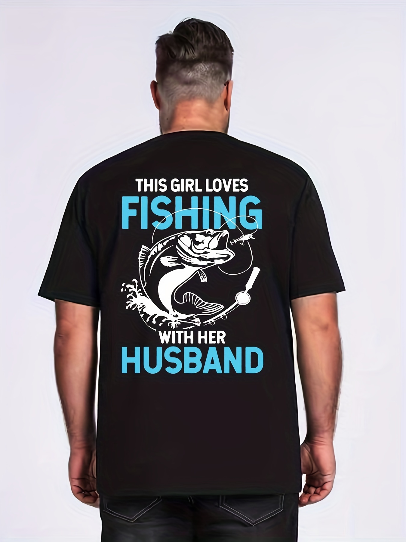 Plus Size Men's Fishing Letter Graphic T shirts Casual - Temu