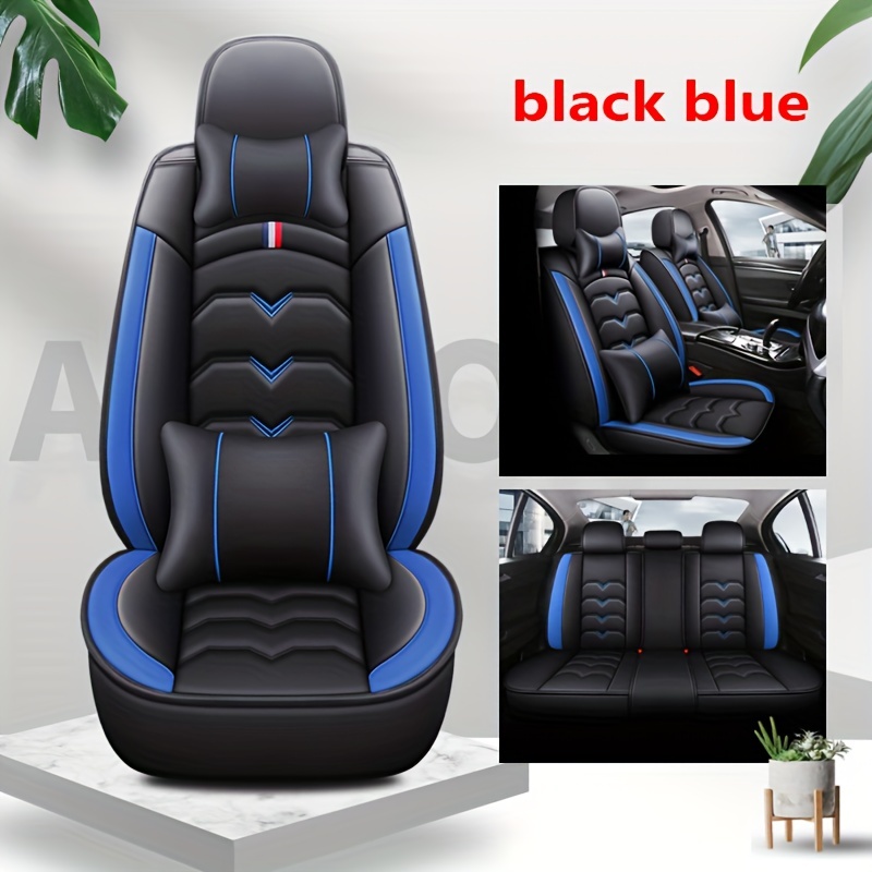 Coverado 2 Seats Blue Front Car Seat Covers, Premium Leatherette