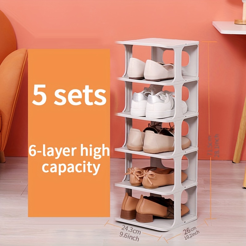 1pc Orange 9-layer Simple Shoe Rack, Multi-layer Combination For Freely  Placing Shoes Storage Organizer, Space Saving Small Shelf