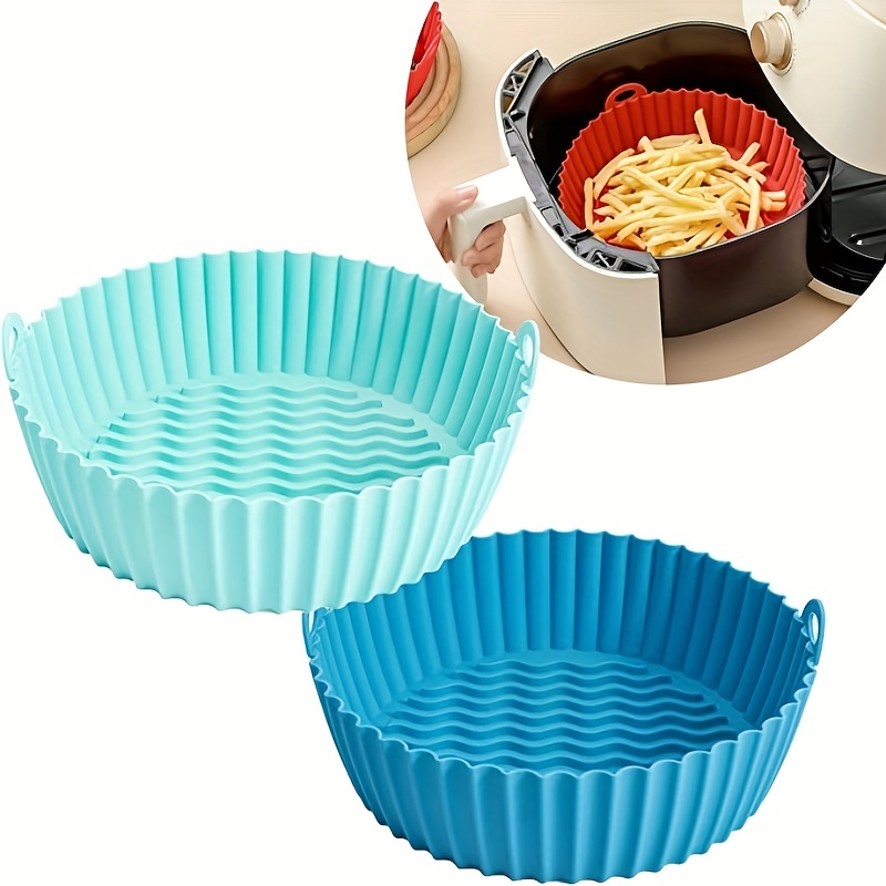 Silicone Air Fryer Basket Liners Square - 2Pcs Reusable Air Fryer Silicone  Pots for Food Safe Air fryers Oven Accessories(8.5 Inch)