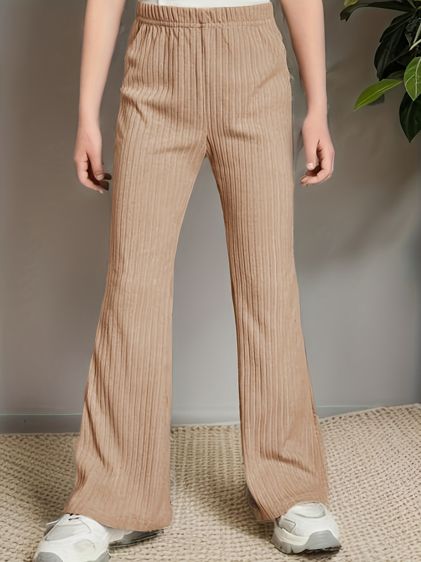 Women Corduroy Flare Pants Fashion Slim Fit Comfortable Solid