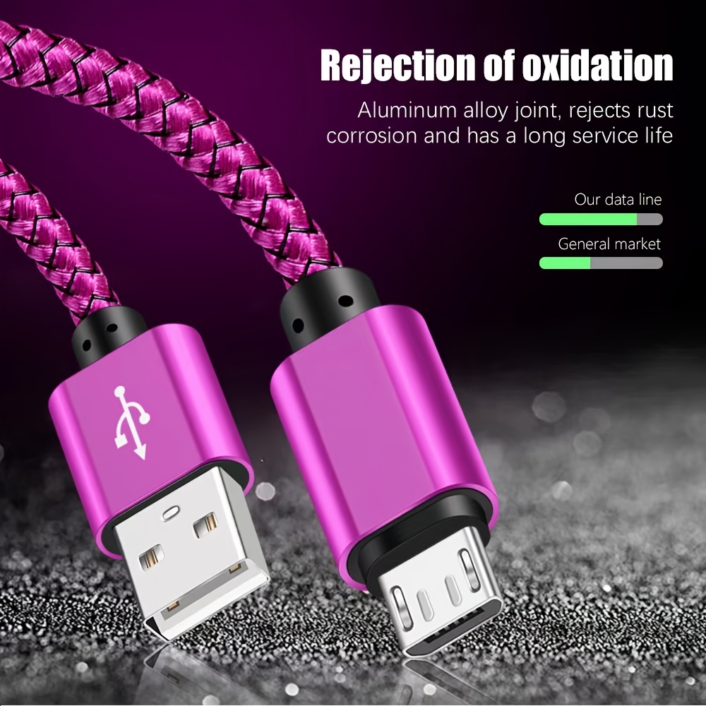 3 Piezas Cable Micro Usb 6 Pies Cargador Android Cable Carga - Temu