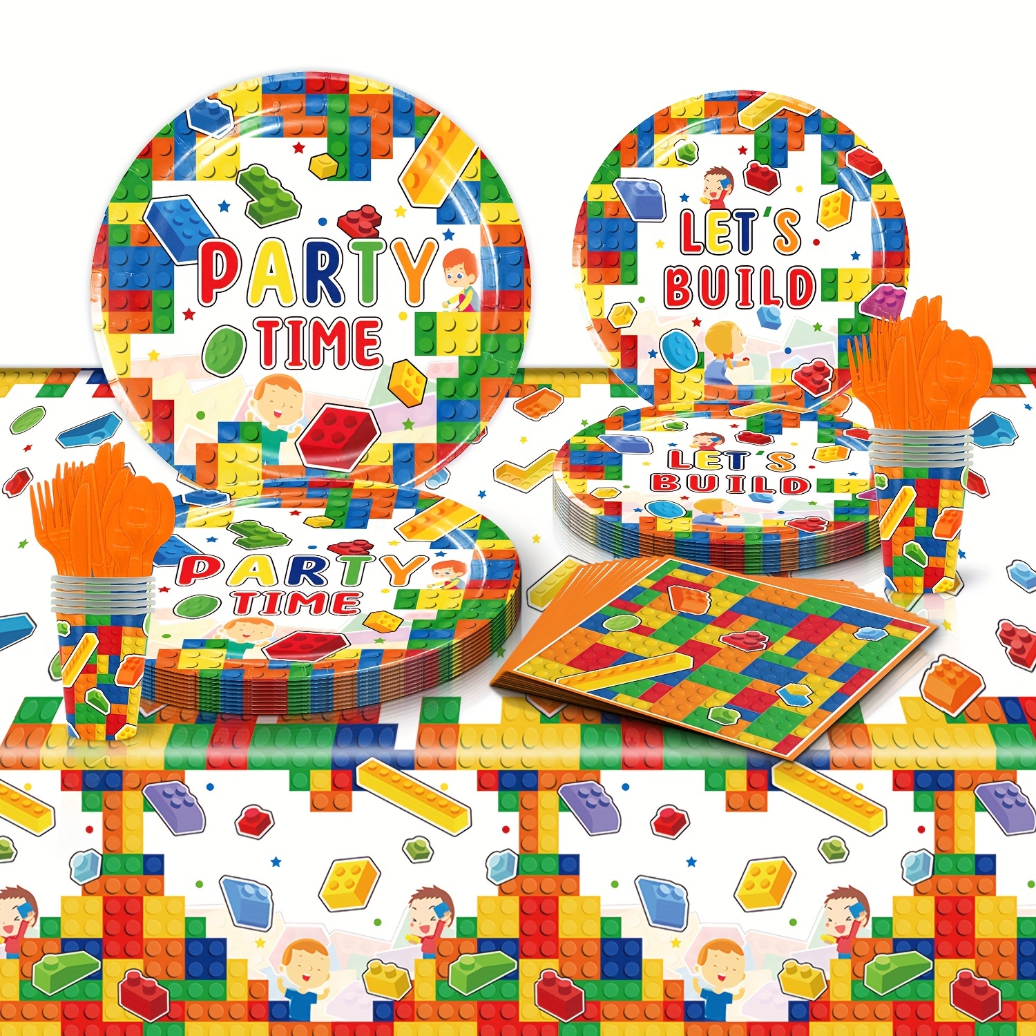Fiesta LEGO vajilla desechable de cumpleaños